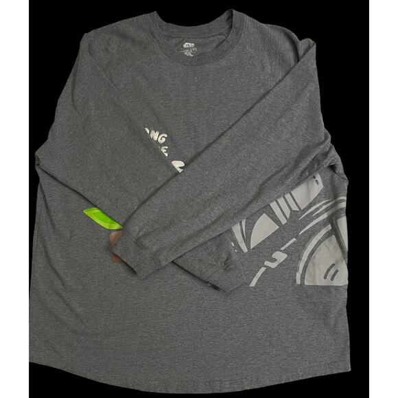 Star Wars Mandalorian & Grogu Shirt XL Strong with the Force Organic Long Sleeve - Picture 6 of 12
